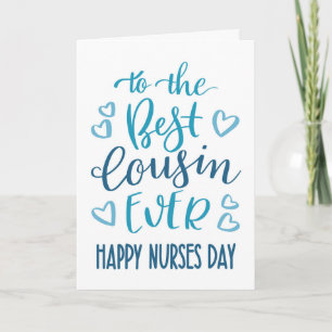 Bester Cousin je Krankenpflege Typografie am Tag d Karte