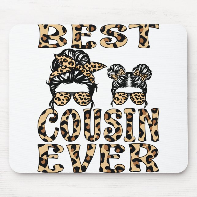 Bester Cousin je Leopard Karierter Muttertag Mousepad (Vorne)