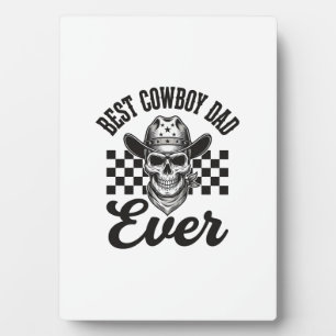 Bester Cowboy-Vater-Totenkopf-Western-Shirt-Design Fotoplatte