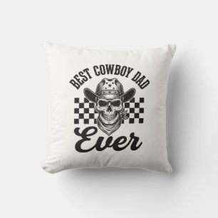 Bester Cowboy-Vater-Totenkopf-Western-Shirt-Design Kissen