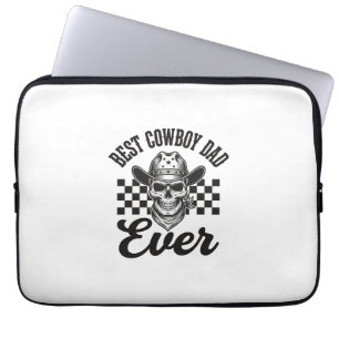 Bester Cowboy-Vater-Totenkopf-Western-Shirt-Design Laptopschutzhülle