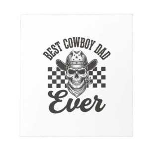 Bester Cowboy-Vater-Totenkopf-Western-Shirt-Design Notizblock
