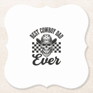 Bester Cowboy-Vater-Totenkopf-Western-Shirt-Design Untersetzer