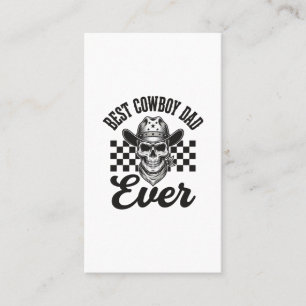 Bester Cowboy-Vater-Totenkopf-Western-Shirt-Design Visitenkarte