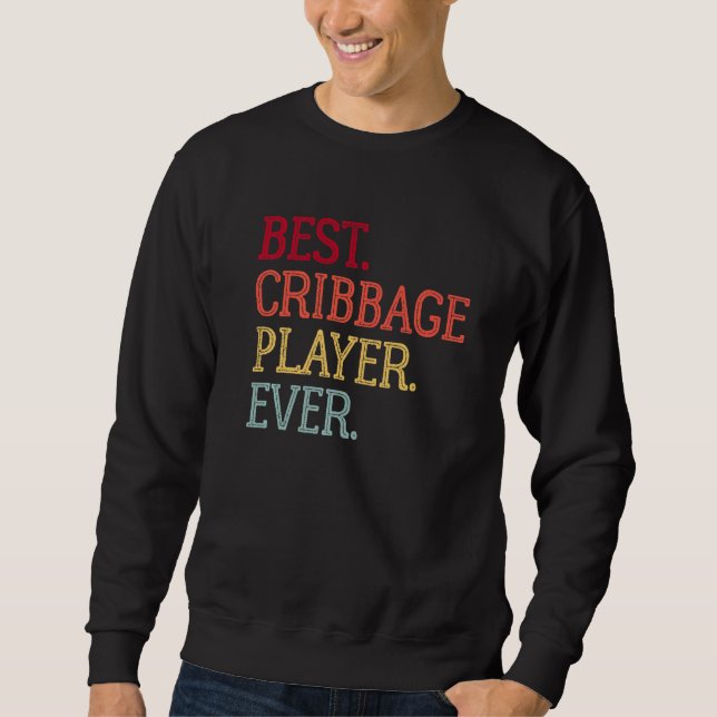 Bester Cribbage-Player je Vintage Cribbage-Karte Sweatshirt (Vorderseite)
