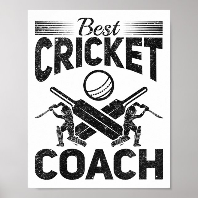 Bester Cricket-Trainer - Cricket spielender Cricke Poster (Vorne)