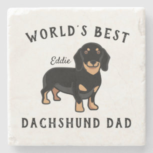 Bester Dachshund-Vater der Welt Personalisierter H Steinuntersetzer