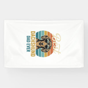 Bester Dachshund-Vater überhaupt Vintage-Hund-Shir Banner