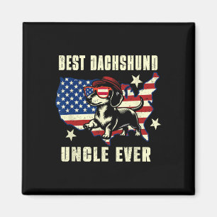 Bester Dackel-Onkel überhaupt Amerikanische Flagge Magnet