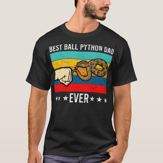 Bester Dad Ball Python Besitzer Geschenk Schlangen T-Shirt (Vorderseite)