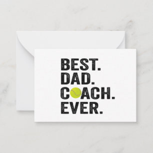 Bester Dad Coach Ever Vater-Tages-Tennis-Sport-Ges Mitteilungskarte