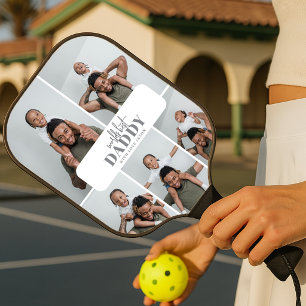 Bester Daddy der Welt Fotocollage Pickleball Schläger