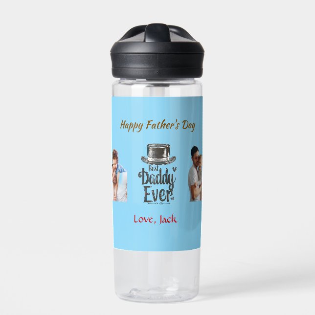 Bester Daddy Ever - Kundenspezifisches Geschenk fü Trinkflasche (Vorderseite)