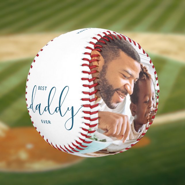 Bester Daddy je Custom Text Foto Geschenk Baseball (Von Creator hochgeladen)
