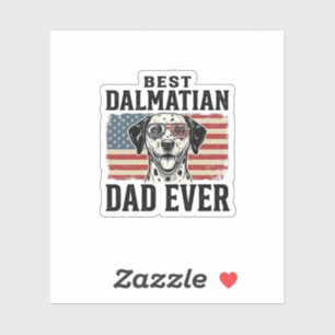 Bester Dalmatiner-Vater Aller Patrioten Hund-Shirt Aufkleber