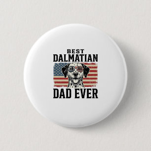 Bester Dalmatiner-Vater Aller Patrioten Hund-Shirt Button