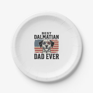 Bester Dalmatiner-Vater Aller Patrioten Hund-Shirt Pappteller
