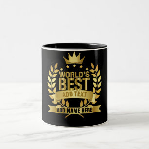 Bester der Welt in Schwarz und Gold 5 Sterne Zweifarbige Tasse