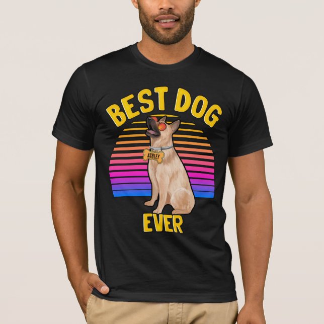 Bester deutscher Schäferhund je Retro T-Shirt (Vorderseite)