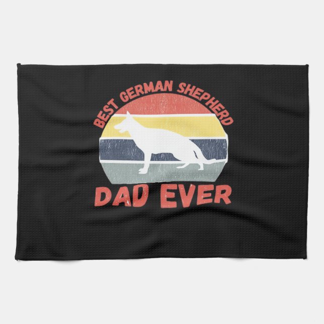 Bester deutscher Schäferhund-Vater aller Zeiten Zi Geschirrtuch (Horizontal)