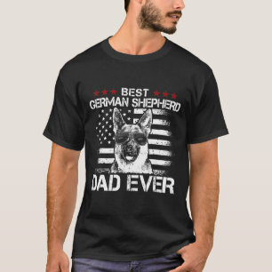 Bester deutscher Schäferhund-Vater je US-Flagge Vi T-Shirt