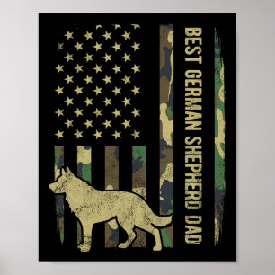 Bester Deutscher Schäferhund-Vater-Tarnung Amerika Poster