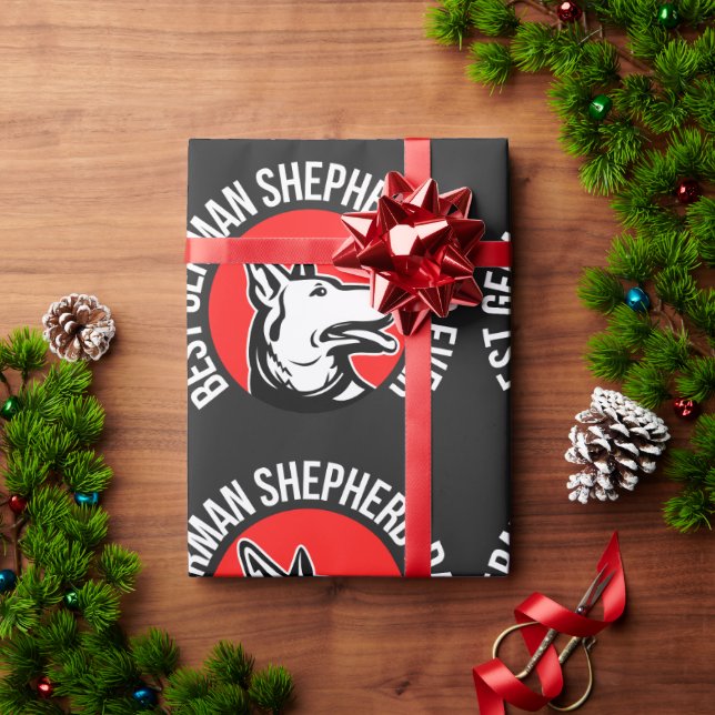 Bester deutscher Shepherd-Vater je Geschenkpapier (Feiertagsgeschenk)