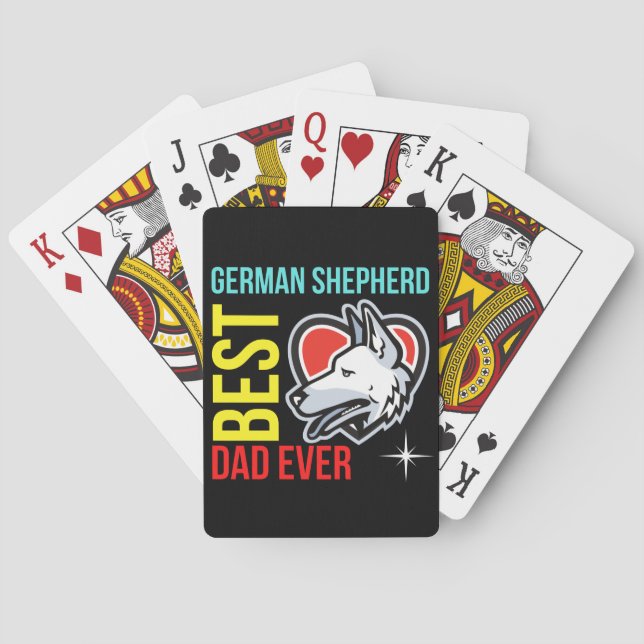 Bester deutscher Shepherd-Vater je  Spielkarten (Rückseite)