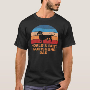 Bester die Dackel-Vater-Retro Sonnenuntergang der T-Shirt