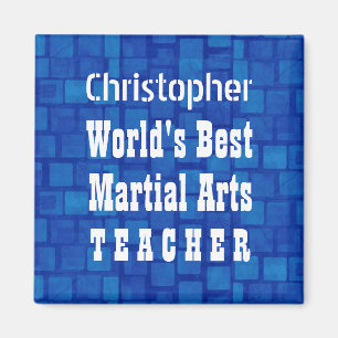 Bester die Kampfkunst-Lehrer-blaue Ziegelsteine Magnet