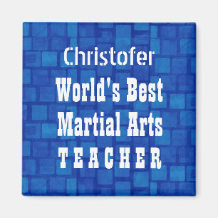 Bester die Kampfkunst-Lehrer-blaue Ziegelsteine Magnet