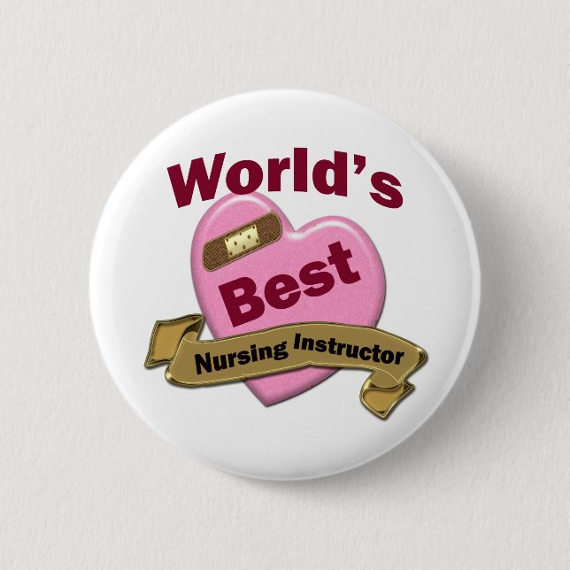 Bester die Krankenpflege-Lehrer der Welt Button (Vorderseite)