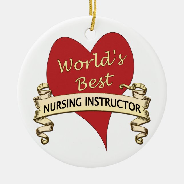 Bester die Krankenpflege-Lehrer der Welt Keramik Ornament (Vorne)