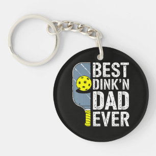 Bester Dink'N Dad Ever Pickleball Schlüsselanhänger