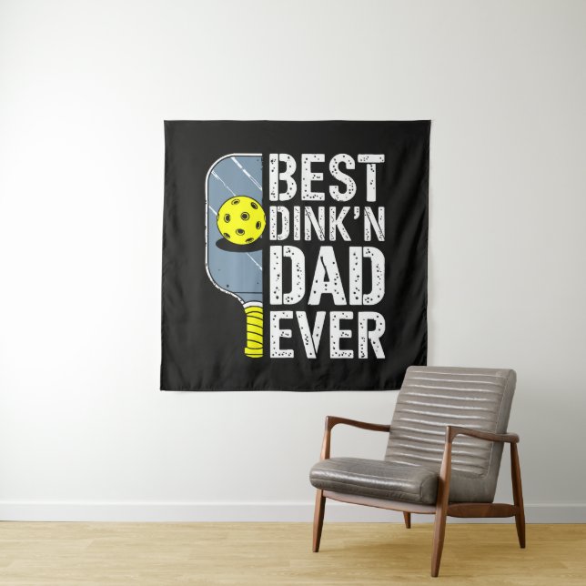 Bester Dink'N Dad Ever Pickleball Wandteppich (Beispiel)