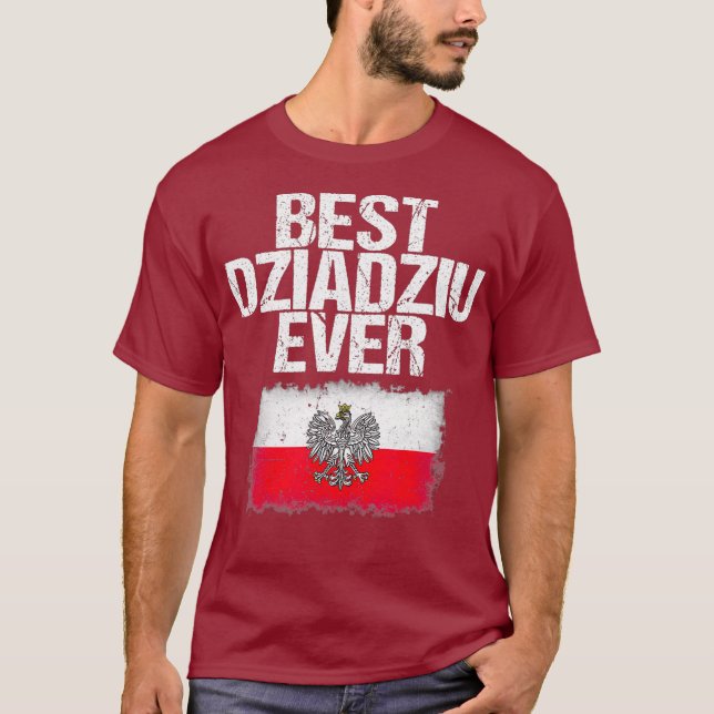 Bester Dziadziu je Vatertag Polnischer Opa T-Shirt (Vorderseite)