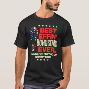 Bester Effekt Bonusdad je US Flag Boot Step Vater T-Shirt