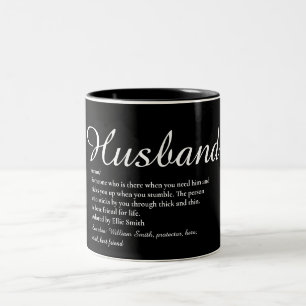 Bester Ehemann der Welt Definition Schriftzug Spaß Zweifarbige Tasse