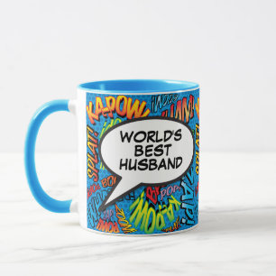 Bester Ehemann der Welt Lustiges Retro-Comic- Pop- Tasse