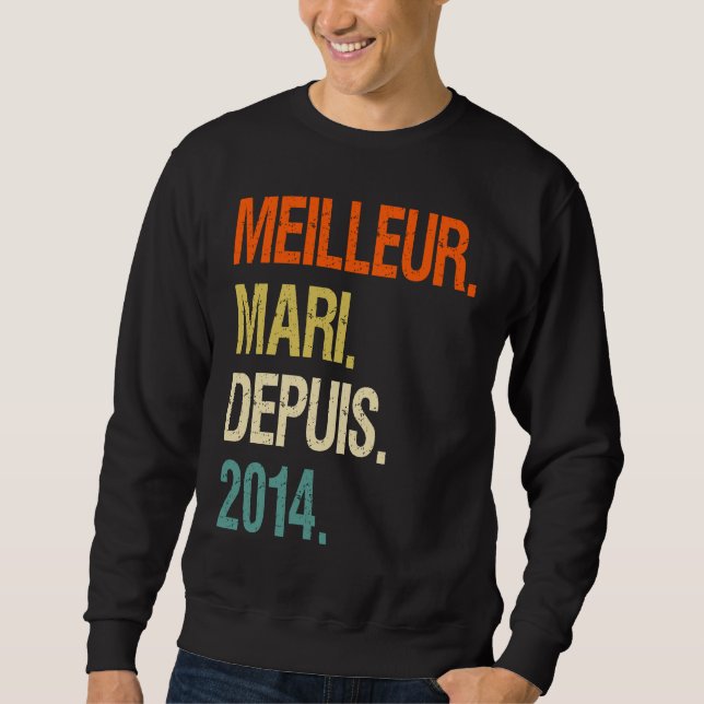 Bester Ehemann seit 2014 8 Hochzeit Ehemann Sweatshirt (Vorderseite)