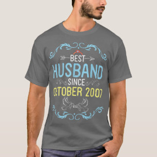 Bester Ehemann seit Oktober 2007 Frohe Hochzeit T-Shirt