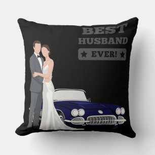 Bester Ehemann überhaupt Hochzeitspaar mit Oldtime Kissen