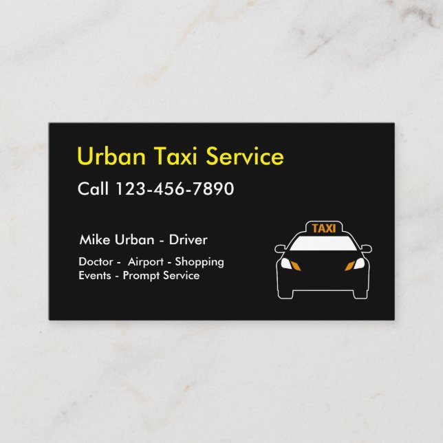 Bester einfacher Taxi Visitenkarte (Vorderseite)