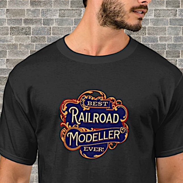 Bester Eisenbahnmodellbau je auf schwarzem T - Shi T-Shirt (Von Creator hochgeladen)
