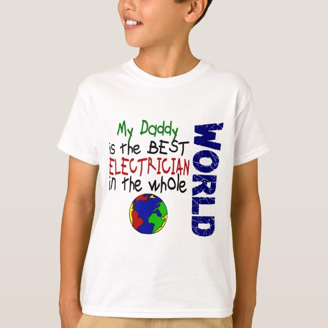 Bester Elektriker in Welt 2 (Daddy) T-Shirt (Vorderseite)