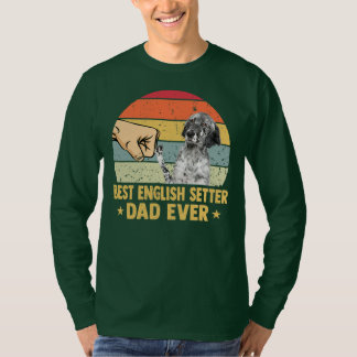 Bester englischer Setter Vater je Retro Vintager V T-Shirt