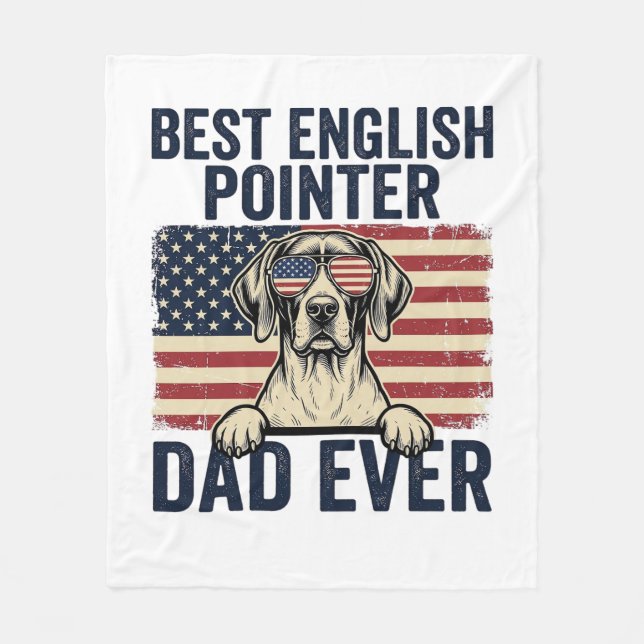 Bester English-Pointer-Vater jemals Patriotischer  Fleecedecke (Vorderseite)