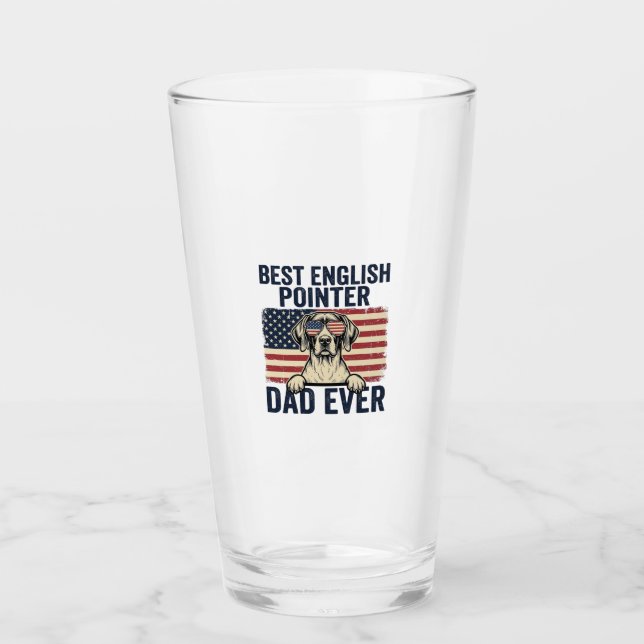 Bester English-Pointer-Vater jemals Patriotischer  Glas (Vorderseite)