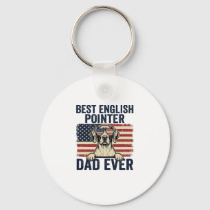 Bester English-Pointer-Vater jemals Patriotischer Schlüsselanhänger