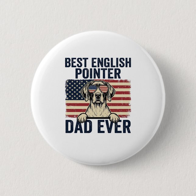 Bester English-Pointer-Vater überhaupt Patriotisch Button (Vorderseite)